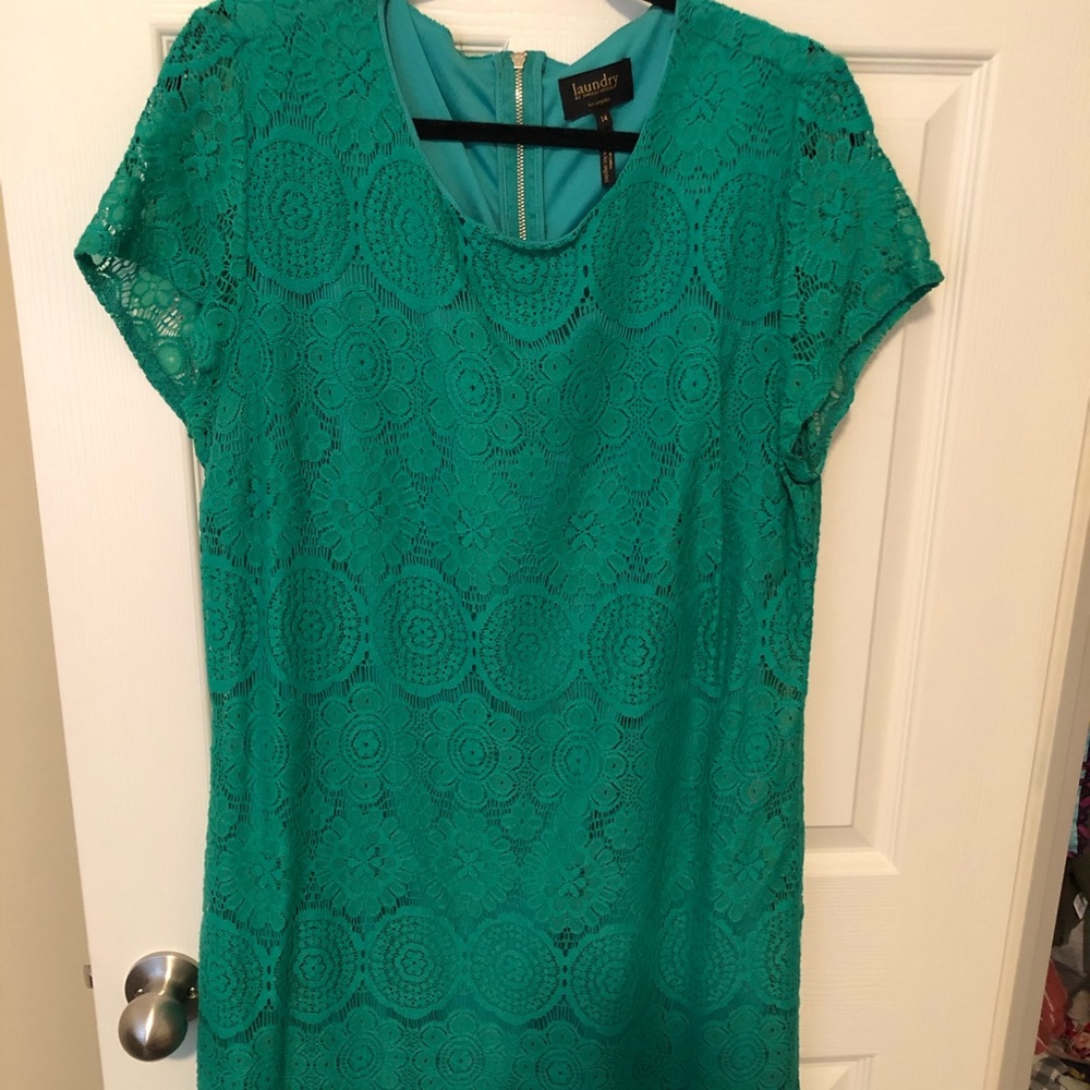 Green lace dress